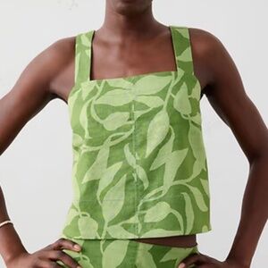 Linen Blend Boxy Tank